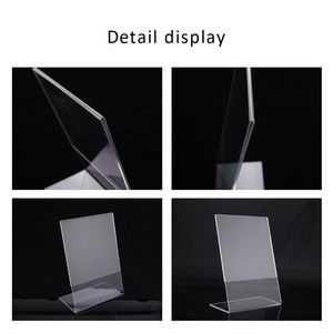 10 Stk. A5 transparentes Menü Desktop-Zahlthalter Schild-Vorführständer kleines Schild Preiskarte Werbeflytt Posthalter - Product Image 5