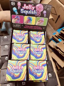 Glittering Jelly Squish <b>Squishy</b> Toy 3 Colors Mixed TPR Maltose Slow Rebounding Fidget Toy for Stress Relief - Product Image 5