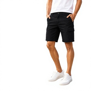 Pantalones Cortos Cargo Casuales para Hombre, de Color Sólido, Tela de Lona, Cintura Media, Cierre de Botones, con Bolsillos Funcionales - Product Image 4