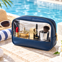 Sac de Cosmétiques Transparent à Grande Capacité avec Logo Personnalisé, Motif en PVC Transparent, Fermeture Éclair, Étanche, Organisateur de Maquillage, Voyage