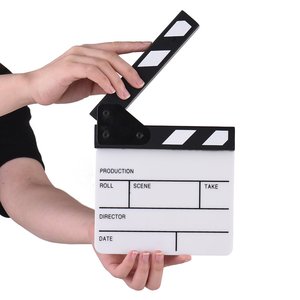 Kampho ฟิล์มอะคริลิค clapboard ลบขนาดกะทัดรัดดูหนังทีวีผู้กำกับฉากการกระทำ clapper BOARD กระดานชนวนสำหรับการบันทึก - Product Image 1