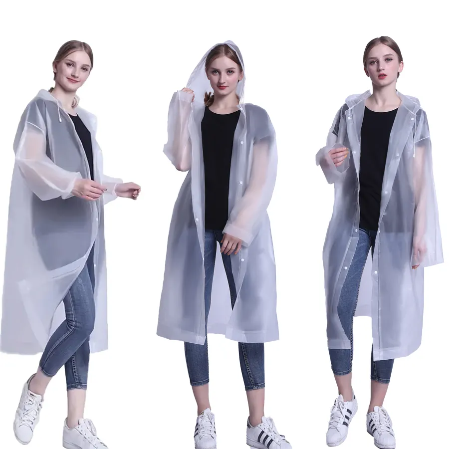 Individuelles Logo Outdoor wiederverwendbar wasserdicht tragbar Regenbekleidung Eva Regen Poncho Regenmantel Regenmäntel für Reisen