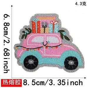 แผ่นปักลายกากเพชรขอบสีมาการอง ลายคริสต์มาส Hollyljolly สำหรับตกแต่งหมวก เสื้อฮู้ดดี้ และต้นคริสต์มาส - Product Image 4