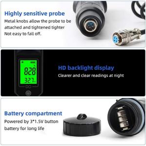 2025 Melhor Dissolvido Medidor De Oxigênio DO Medidor com Backlit Impermeável <span class=keywords><strong>Digital</strong></span> Dissolvido Oxigênio Temp Medidor para Aquário Fish Tank - Product Image 5