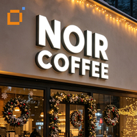 Enseigne publicitaire LED RGB en acrylique à éclairage frontal personnalisée, logo 3D pour bureau d'entreprise, signalétique murale à changement de couleur, image de marque d'entreprise en intérieur