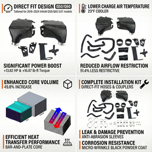 For Infiniti Q50 Q60 Nissan RZ34 VR30DTT 3.0T Lower Downpipes Upgrade Race Downpipes 3 Inch Test Pipe Exhaust Intercooler Kit - Product Image 2