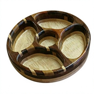 <b>VINTAGE</b> SELL Wooden Serving Tray Mini-Nesting Breakfast Coffee Table Butler Multipurpose Trays Handle Rustic Dishwasher <b>Safe</b> - Product Image 3