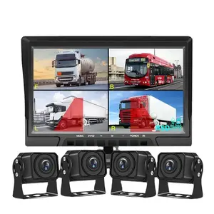 BSD 10,1 Zoll 4-Kanal AHD Quad Monitor Video recorder Rückfahr kamera für LKW-Fahrzeug Schulbus