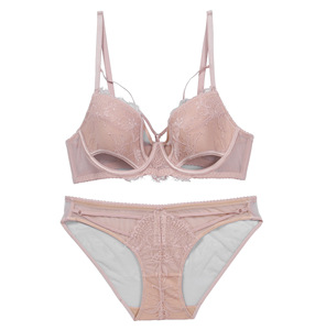 Ensemble de lingerie sexy Erkoumi pour <span class=keywords><strong>femme</strong></span>, style français, avec soutien-gorge 3/4 push-up anti-affaissement, broderie en dentelle ajourée et respirante, pour grandes tailles - Product Image 4