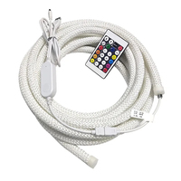 Bande LED néon à motif réticulé rond à 360 degrés, 50 LED/m, RGB+IC intelligent, flexible, en silicone, ruban lumineux de couleur de rêve, DC5V