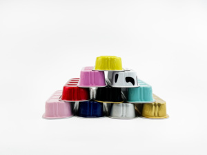 Đầy Màu sắc Aluminum <span class=keywords><strong>foil</strong></span> container cho <span class=keywords><strong>Baking</strong></span> Mini Loaf Pan với nắp nhựa hoặc lá nắp nhựa muỗng - Product Image 5