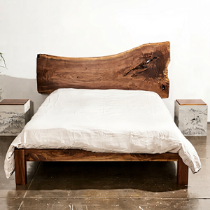 Modern Foldable Solid Wood Sheesham Live Edge Customizable Storage Full Size <b>Bed</b> Set Manish Art Handicrafts - Product Image 1