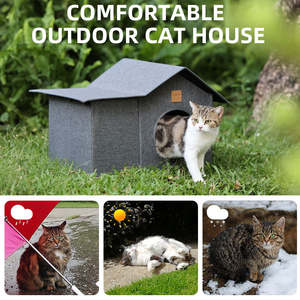 Tragbarer Unterschlupf für Streuner, Hunde, Katzen und Kätzchen, faltbar, wetterfest, Oxford-Gewebe, zusammenklappbares Haustierbett, Höhlenzelt für Winter und Sommer - Product Image 3