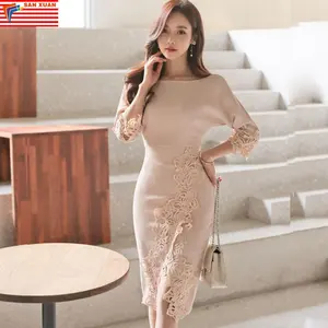 2023 Lager Damen Damen lässig koreanische Kleider Dame elegante Kleidung Hersteller Ropa bescheidene Modemarke Labels-3419