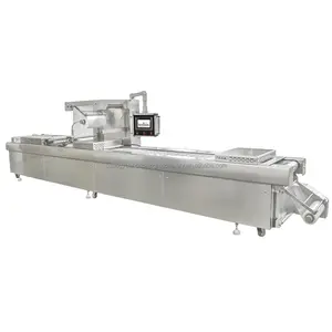Date vassoio sottovuoto formatrice macchina con pasta di riempimento salsiccia macchina automatica termoformatura