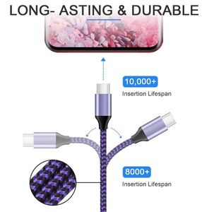 Free Sample 1M 2M 3M Nylon Braided 2.4A <b>USB</b> to Type C Fast Charging <b>Cable</b> for iPhone 15 16 Samsung <b>USB</b> C Charging Data <b>Cable</b> - Product Image 5