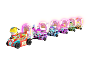 Trenino Elettrico Senza Binari in Fibra di Vetro di Alta Qualità con Sedili Oscillanti e Videogiochi per Bambini, per Centri Commerciali - Product Image 5