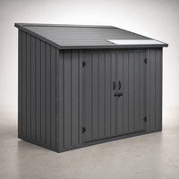 Abri préfabriqué à toit plat, structure métallique, panneaux sandwich préfabriqués, abri de jardin avec lucarne