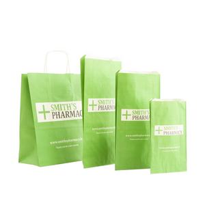 薬のためのカスタム印刷された白いクラフト薬局処方紙袋 - Product Image 2