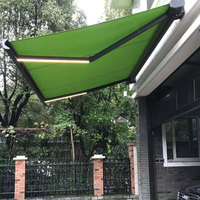 Auvent rétractable motorisé efficace à bras courbé, imperméable, coupe-vent, protection UV, pare-soleil, installation rapide, gratuit