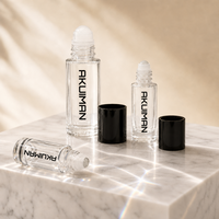 Flacon de parfum transparent ISO9001 approuvé SGS 5ml 10ml 15ml Contenant d'échantillon de voyage Bouteille à bille en verre avec logo personnalisé