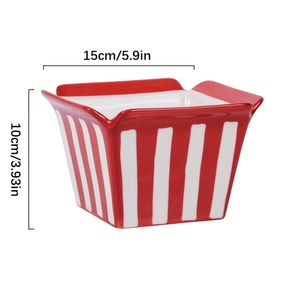 Moderno Tazón Cuadrado de Porcelana para Palomitas de Maíz - No Tóxico y Ecológico para Noches de Cine en Casa, Cafeterías y Regalos - Product Image 3
