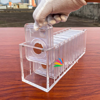 RAY YI Boîte de rangement de pièces de monnaie transparente magnétique en acrylique personnalisée 20 dalles pour pièces de monnaie classées Présentoir de collectionneurs de pièces de style certifié