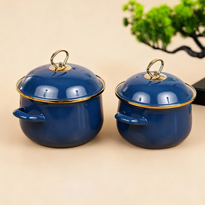 Casserole de cuisine épaissie de 18/<span class=keywords><strong>20</strong></span>/22/24/26 cm, à double anse, profonde, antiadhésive, en émail, avec couvercle - Product Image 3