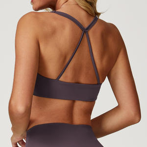 아래 룰루 사용자 정의 섹시한 야외 실행 피트니스 조끼 체육관 사용을위한 꽉 스포츠 속옷과 아름다운 등 요가 브라 - Product Image 5