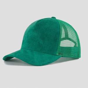 Chapeaux personnalisables OEM Casquettes de camionneur vierges personnalisées Casquette Snapback 5 panneaux en gros Casquettes en daim vert pour hommes hommes femmes - Product Image 1