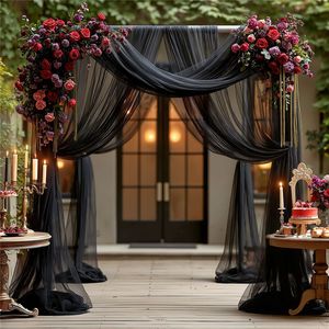 LANJO Boho Bohemian Style Wedding Arch Draping Fabric Natural Look Gauze For Arched Backdrop Garland Decoration Supplies - Product Image 1