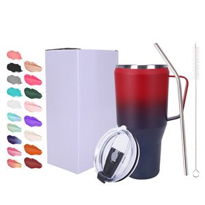 12oz 20oz 30oz 40oz all'ingrosso personalizzato a doppia parete isolato sottovuoto viaggio caffè in acciaio inox tazza bicchiere con coperchi e cannucce - Product Image 2