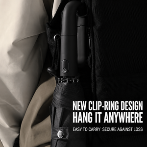Paraguas Plegable Portátil con Protección UV UPF50+, Resistente al Viento (10m/s), con Anillo de Plástico y Mango con Hebilla, Apertura Automática, Impresión Personalizada con Logotipo - Product Image 2
