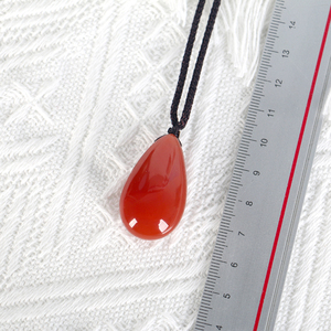 Pendentif en cristal naturel en forme de goutte d'eau (améthyste, quartz rose) avec cordon en tissu pour cadeau - Vente en gros - Product Image 2