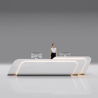 Bureau de réception de luxe en or blanc mobilier de bureau moderne pour salon de beauté et de coiffure pour école bar spa hôpital fabriqué en bois