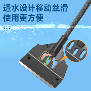 Raspador de algas para acuario, mango largo, rectangular, de resina, acero inoxidable, fácil operación para limpieza de tanques - Product Image 1