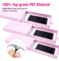 Extensions de cils DreamFlower en cheveux synthétiques noir mat, sans cruauté, fabriquées à la machine, plateaux de volume, fournitures en soie PBT, vente en gros