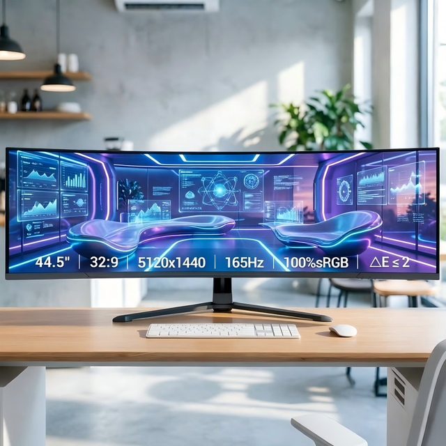 44.5" 5K (5120x1440) 32:9 Curved Gaming Monitor, 180Hz HDR400 UltraWide PC Display with RGB Backlight & 100x100mm VESA Mount