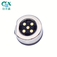 Connecteur magnétique CZX à double rangée de broches Pogo 5 broches mâle/femelle en cuivre avec grande ventouse ronde pour adaptateur de communication de données