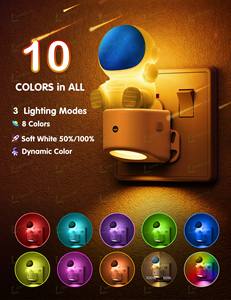 लोहास क्रिएटिव 3 डी स्पेस-मेन नाइट लाइट प्लग में दीवार डंक सेंसर आरजीबी + नरम सफेद 3000k नाइट लाइट - Product Image 2