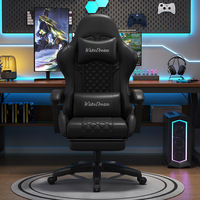 Silla de Juego Ergonómica Moderna y Minimalista con Cubierta de Cuero Sintético, Respaldo Ajustable, Giratoria, con Reposabrazos Integrados para el Hogar y Dormitorio