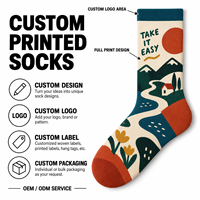 Chaussettes d'automne personnalisées OEM pour adultes - Polyester/Nylon/Coton/Bambou/Laine, résistantes aux déchirures, séchage rapide, impression numérique 360°