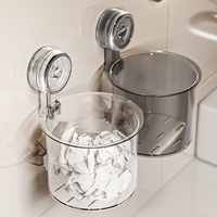 Boîte de rangement à ventouse PET sans perçage, trous de drainage, étanche, facile à nettoyer, pour le mur de la salle de bain, pour ranger les petits objets, les brosses à dents