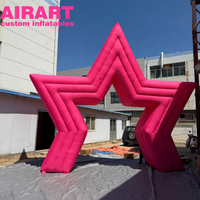 Arche gonflable étoile rose pour événements publicitaires et décorations. Arche gonflable étoile personnalisée pour événements en extérieur.