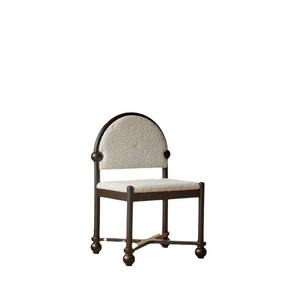 Silla de Maquillaje Vintage de Madera Maciza con Respaldo de Piel de Cordero, Silla de Diseño para Vestidor - Product Image 5