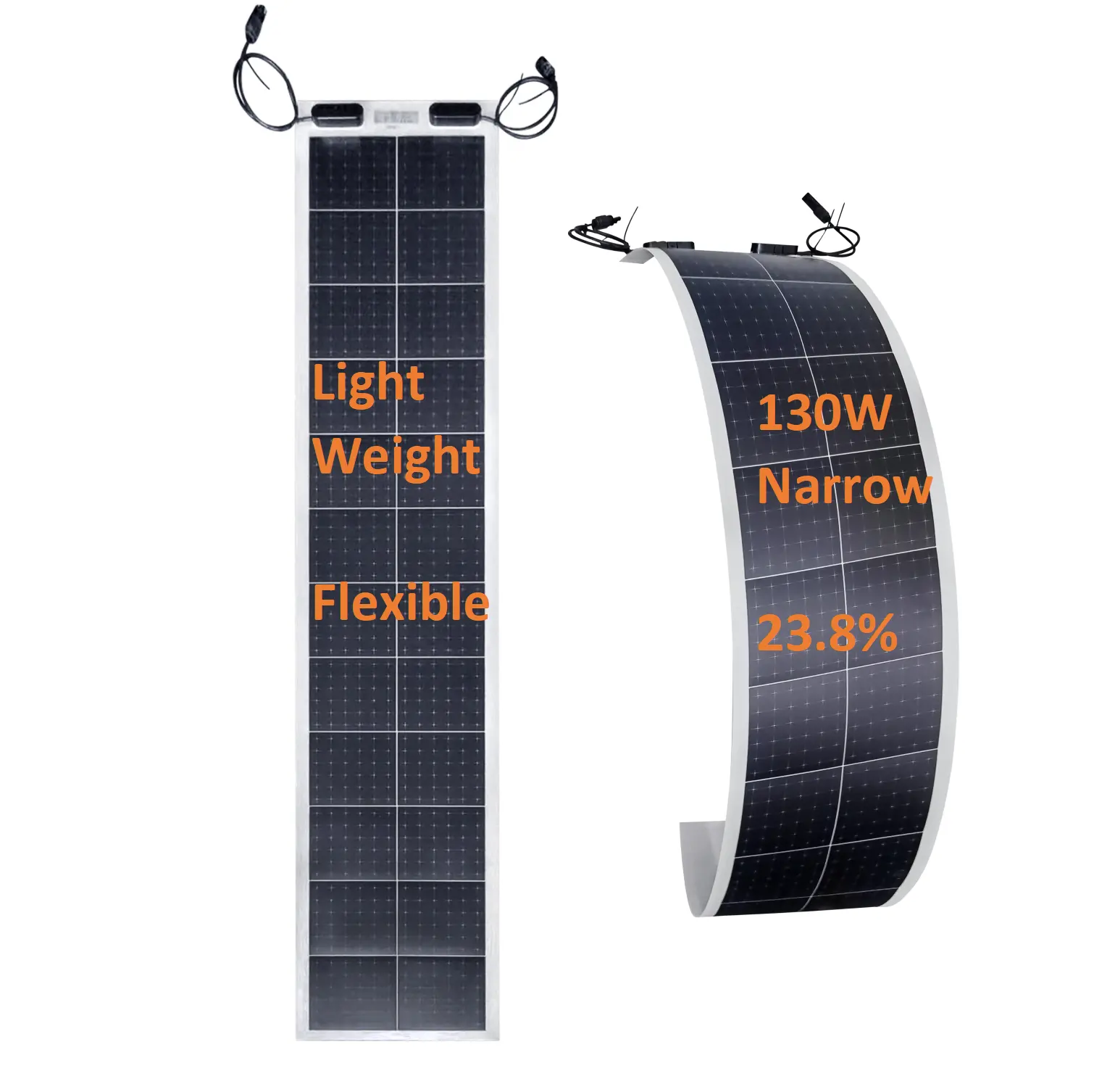 Paneles solares flexibles para techo de autocaravana, paneles solares de tamaño personalizado de 130w y 400w, ligeros y flexibles