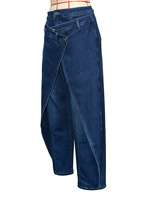 ZHEZHE Jean Cargo Irrégulier Décontracté en Denim Lavable Style Rétro Unique pour Femme – Nouvelle Collection 2026 Streetwear
