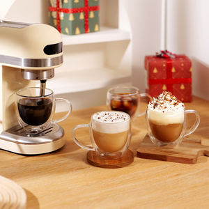 كوب قهوة زجاجي من الزجاج CnGlass 12 أونصة من البورسليكات بجدران مزدوجة آمن للميكروويف جدار مزدوج لإسبريسو - Product Image 6