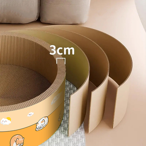 Großes Ovales Umweltfreundliches Wellpappe Modernes Luxus-Katzenkratzbrett Bett-Kombination Ganzjährig Kratzfest - Product Image 4