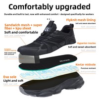 Chaussures de sécurité d'hiver pour hommes avec embout en acier, anti-écrasement, anti-perforation, légères, tige en PVC, coque en PU/KPU, pour chantier